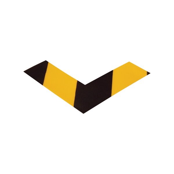 Bsc Preferred 6'' x 6'' x 2'' Yellow/Black Mighty Line Deluxe Safety Tape Angles, 24PK BUY00442122 - main